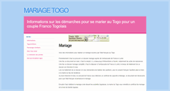 Desktop Screenshot of mariage-togo.togochretien.com